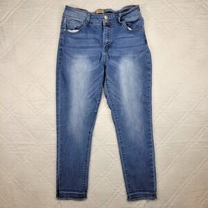 TALA‎ double button raw hem blue jeans size 14